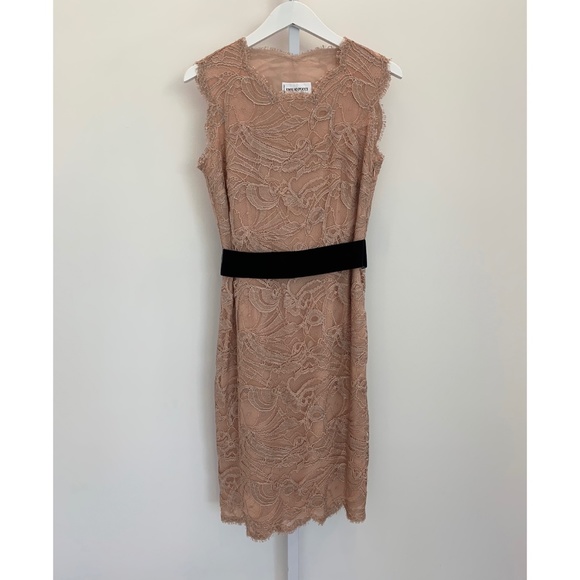 EMILIO PUCCI BLUSH LACE BELTED DRESS SIZE IT 42 / US 8 NWOTS! - Picture 3 of 15